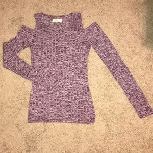 Long Sleeve Shoulder Cutout Top